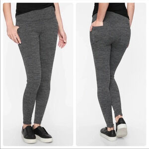 Athleta Gray Herringbone Metro High Waisted Full Length Leggings Size Small